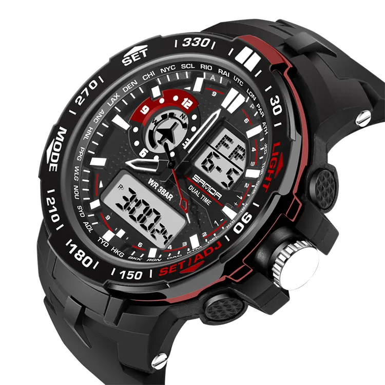 Mode Sport Super Cool Heren Quartz Digitale Horloge Mannen Sport Horloges Sanda 737 Luxe Merk Led Militaire Waterdicht Horloge