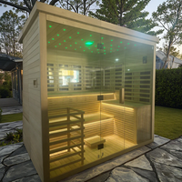 Kabin Sauna Kayu Solid Inframerah Jauh untuk 2 Orang, Harga Pabrik Murah, Dilengkapi Panel Kontrol dan 220V untuk Penggunaan Dalam dan Luar Ruangan