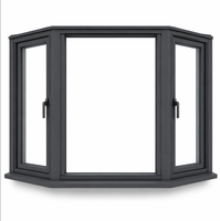 Ventanas y Puertas Abatibles de Aluminio de Perfil Delgado, Resistentes a Huracanes, de Alta Resistencia, en Color Negro, para Estados Unidos