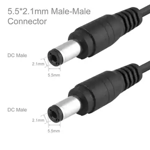 12VDC電源延長ケーブル5.5x2.1mmオス-メスジャック1m 2m 5m 10mオス-オスコネクタ (ケーブル付き)