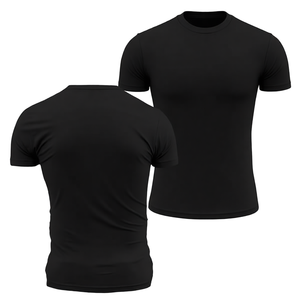 <b>Mens</b> Slim Fit Knitted <b>Compression</b> <b>Shirts</b> Short Sleeve Quick Dry Breathable Sports Workout T-<b>Shirts</b> - Product Image 1