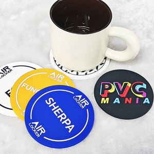 Custom Classic Round PVC Rubber Coasters Soft Colorful Coffee Cup <b>Pad</b> Debossed Silicone Coaster with Custom Design - Product Image 4
