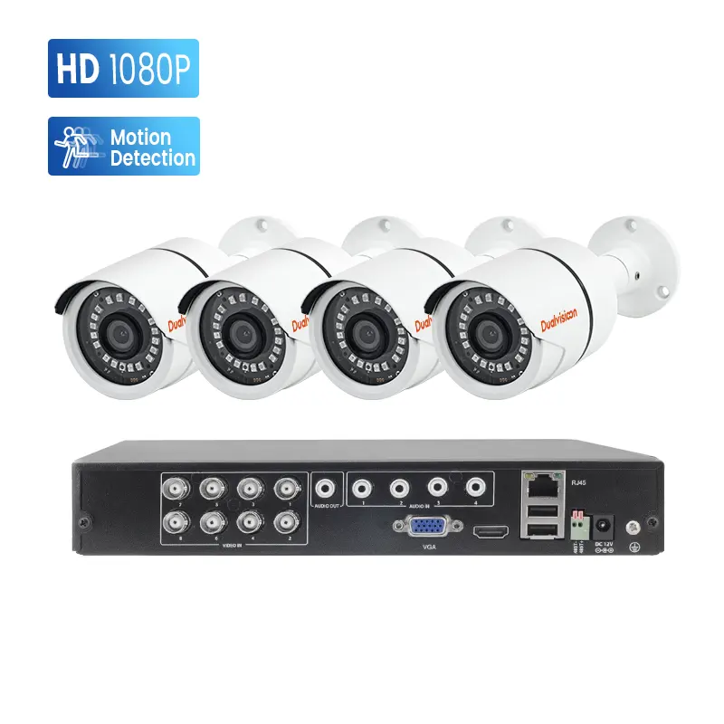 Bewegungs erkennung 4 in 1 AHD Analog kamera Kit 1080p HD Sicherheit DVR Kamera Set Zwei-Wege-Audio-Alarm 4ch 8ch CCTV DVR-System