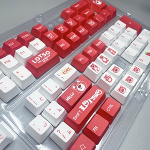 <span class=keywords><strong>Clavier</strong></span> de transfert de chaleur par sublimation thème ours fraise arabe Keycap PBT matériel <span class=keywords><strong>clavier</strong></span> mécanique de hauteur XDA - Product Image 3