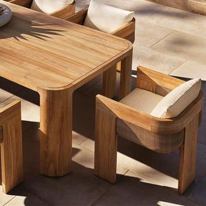 Canapé d'extérieur en teck et rotin pour cour, villa, <span class=keywords><strong>jardin</strong></span>, hôtel, B&B, terrasse, chaise d'extérieur en rotin, mobilier en bois massif - Product Image 3
