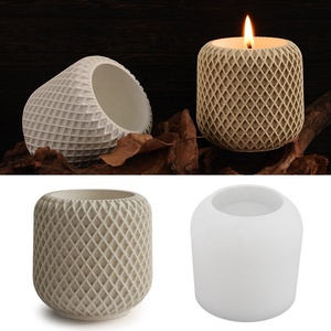 DM822 DIY Nouveau Moule en Silicone Résine Époxy pour Pot, Vase, Boîte de Rangement, Gobelet en Maille – Bougie en <span class=keywords><strong>Cire</strong></span> de Soja, Plâtre, Ciment – Décoration - Product Image 1