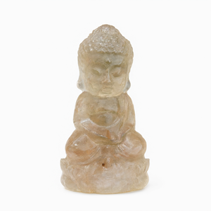 Lord <b>Buddha</b> Carving in Smoky Citrine <b>Stone</b>: A Divine Blend of Peace, Protection & Abundance for Your Home and Office Weight - Product Image 3
