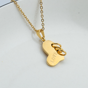 Bijoux de haute conception, bijoux en plaqué or 18K, collier de Couple Vintage européen - Product Image 4