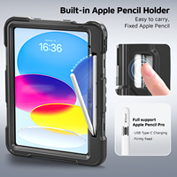 Étui pour tablette robuste antichoc en silicone épais pour iPad 10e génération 10.9 pouces 2022 housse robuste avec support en bandoulière