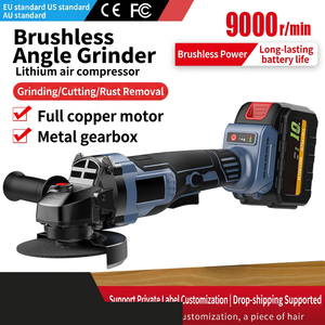 Amoladora angular recargable sin escobillas, máquina de corte multifunción inalámbrica con batería de litio, máquina pulidora, amoladora manual - Product Image 1