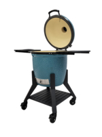 Barbecue au charbon de bois en céramique pliable Royal Kamado MK22Pro de 22 pouces avec fonction fumoir, chariot et design portable en fonte moderne