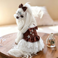 Robe de princesse respirante pour chien, motif floral, jupe pour animaux de compagnie, pour petits chiens et chats, robe tutu légère pour chiot, pour mariage et fête
