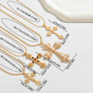 2026 New Exquisite Niche Design Gold Plated <b>Cross</b> Necklace Light Luxury Style Women's Pendant Necklaces Fashionable Jewelry - Product Image 4