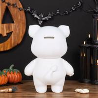 Nuevo Modelo de 23CM, Pintura Fluida DIY, Material de Resina de Cerdo Gordo, Hucha de Cerdo Hecha a Mano para Actividades Infantiles, Navidad, Halloween