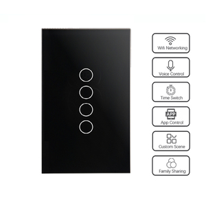 Interruptor de pared de luz inteligente Wifi 4Gang con control de aplicación Tuya Compatible con Android Google Home y AP Compatible con Smart Home Automation - Product Image 3