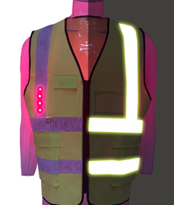 Gilet riflettente a emissione di luce a LED per rete elettrica da costruzione e abbigliamento di sicurezza da lavoro per <span class=keywords><strong>uniformi</strong></span> e abiti da lavoro - Product Image 1
