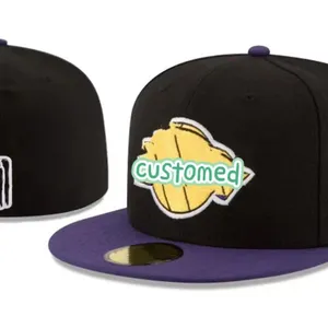 Nieuw Binnen Hoge Kwaliteit Verstelbare Hiphop Custom 3d Borduurwerk Zwart Bedrukt Rand Snapback Hoed Cap