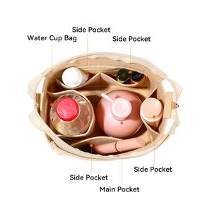 Organizador <span class=keywords><strong>de</strong></span> Bolso <span class=keywords><strong>de</strong></span> Fieltro, Inserto para Bolso, Organizador <span class=keywords><strong>de</strong></span> Cartera, Forro para Bolso Tote, Organizador <span class=keywords><strong>de</strong></span> Cosméticos para Mujer - Product Image 2