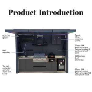 Modular Outdoor Kitchen Island <strong>Complete</strong> BBQ Setup Sink Fridge for RV Camping Picnic <strong>Barbecue</strong> - Product Image 4
