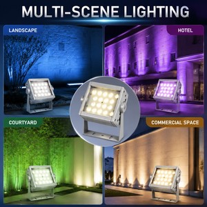 Projecteur <span class=keywords><strong>LED</strong></span> RVBW DMX512 à montage en surface, 36W, puce LUMILEDS 3535, en aluminium étiré ADC12, pour Églises et Musées - Product Image 5
