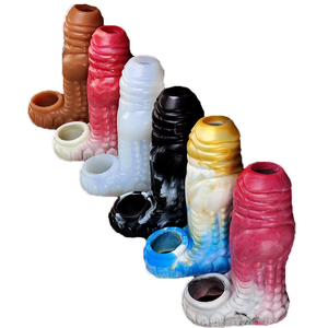 FRRK Big Knot Dog Dildo Pene Vaina Silicona Fantasía Cock Sleeve Extender Penise Ampliación Adultos Juguetes sexuales masculinos para <span class=keywords><strong>hombres</strong></span> - Product Image 1