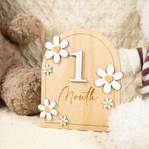 Tarjetas de madera para marcar los <span class=keywords><strong>meses</strong></span> del bebé de 1 a <span class=keywords><strong>12</strong></span> <span class=keywords><strong>meses</strong></span>, accesorios para fotos de recién nacidos, tarjetas de anuncio de nacimiento para baby shower, registro de crecimiento - Product Image 4