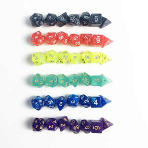 Vendita calda DND poliedrico TRPG Set personalizzato 7 pz Per Set colorato giada Multi-colori 16mm D20 materiale plastico Per uso <span class=keywords><strong>gioco</strong></span> - Product Image 1