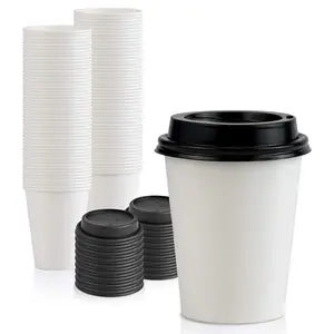PS Coffee Paper Cup Plastic Lid for Hot Disposable Easy Open End Customized Logo