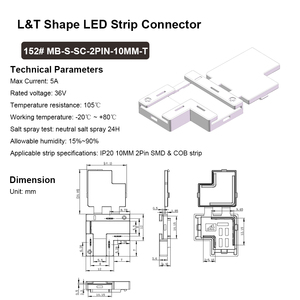 Nhà Máy Bán buôn 8 mét 10 mét gapless SMD COB LED Strip kết nối L hình dạng t Hình dạng 2 Pin COB LED góc kết nối - Product Image 5