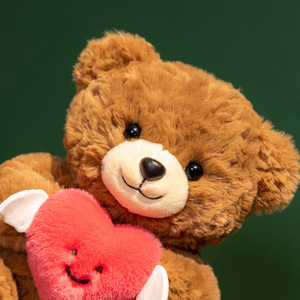 Boneka Beruang Plush Hadiah Valentine Custom Logo Pabrik OEM Dengan Hati Merah, Hadiah Hari Ibu, Mainan Hewan Boneka Valentine Lembut - Product Image 5