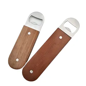 Custom Sublimation Wooden Opener Bar Tools Customized Brand Flat Beer Magnet Wood Bottle Opener