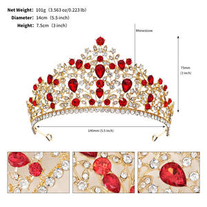 韩式大时尚奢华合金新娘头饰14厘米闪亮水钻舞会发饰浪漫高贵女士皇冠 - Product Image 4