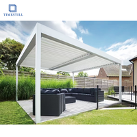 Gazebo pliable électrique motorisé avec système de drainage intégré, panneaux en polycarbonate en alliage d'aluminium, imperméable, installation facile