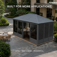 Pergola extérieure à structure en aluminium pour projets de concessionnaires et entrepreneurs, avec configuration en kit et support pour plans de projet