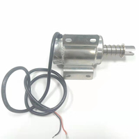 Electroimán Tubular Lineal Redondo T5893L de 30 mm de Carrera Larga, Solenoide de Empuje y Tracción con Recubrimiento de Zinc y Montaje Roscado, CC 24V/110V