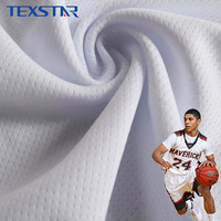Tissu en maille à œillets blanc 100 % polyester, 145 g/m², à séchage rapide, pour impression par sublimation, idéal pour les maillots de basketball et de sport (vente en gros)