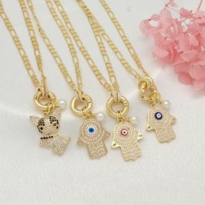 Collier pendentif œil de mode en <span class=keywords><strong>or</strong></span> <span class=keywords><strong>laminé</strong></span> 18 carats de haute qualité, <span class=keywords><strong>prix</strong></span> de gros, bijoux en zircon animal - Product Image 5