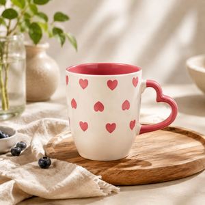 Taza de Café de Cerámica Lista para Enviar con Diseño de Corazón, Interior Colorido para Regalo en el Hogar, 24 Piezas por Caja - Product Image 5