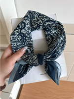 Op maat gemaakte paisley-lijnpatroon katoenen sjaal, op maat bedrukte vierkante bandana's met logo, 55*55cm, bandana's, nekdoek, hoofdsjaal, feest