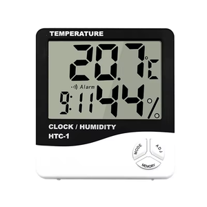 Usine En Gros HTC-1 Intelligent Numérique Température et Humidité Moniteur Verre Thermomètre Hygromètre Horloge Alarme Alarme <span class=keywords><strong>Calendrier</strong></span> - Product Image 3