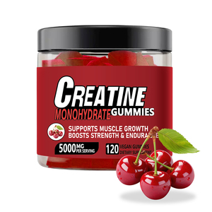 Vente en gros de bonbons au <span class=keywords><strong>monohydrate</strong></span> de créatine Gommes de soutien sportif à la croissance musculaire, saveur myrtille framboise Gommes au <span class=keywords><strong>monohydrate</strong></span> de créatine 5g - Product Image 1