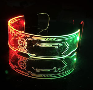 Nueva llegada Suministro de batería incorporado RGB 7 colores Luminous Flash Changing 3D Glowing Glasses para Party Novalties - Product Image 1