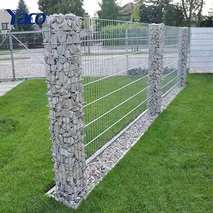 2.5cm x 20cm trou soudé gabion paniers roche mur de soutènement clôture pierre fil cage conception pour jardin