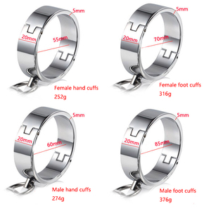 Heavy Metal Handmanchetten Met Ketting Voor Slave Bdsm Games Enkelboeien Voor Paar Flirten Bedhouders - Product Image 5