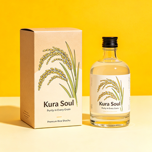 Scatola <span class=keywords><strong>Regalo</strong></span> in Carta Premium con Logo Personalizzato, Chiusura Magnetica, Lamina Dorata, per Shochu di Riso Distillato Singolo - Product Image 1