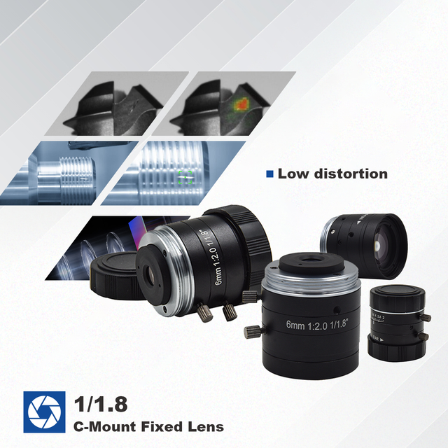 C Mount Lens 1/1.8'' VT-LEM1220 12mm Anamorphic Fixed FocusCamera Lens
