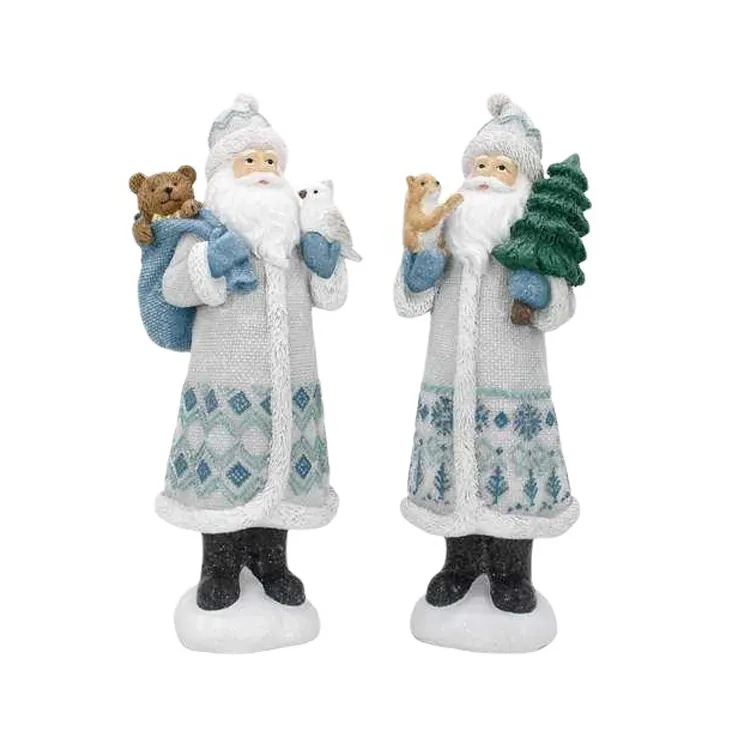 Resin handicraft statue Santa squirrels Christmas tree Snow man carrying gifts decoration
