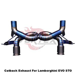 Vortex Bolt On Titanium Straight Exhaust for Lamborghini EVO STO Factory Wholesale Performance Racing Catback V10 <b>Kit</b> - Product Image 3