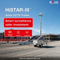 Sistema de Vigilância de Segurança ao Ar Livre, Trailer Móvel de CCTV Solar com 3 Painéis Solares Bifaciais de 450W, Bateria de Lítio, Segurança Remota