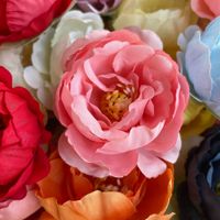 Fleur artificielle en tissu de soie, tête de rose artificielle, modèle de fleur unique, kit DIY pour épingles à cheveux faites à la main, vente en gros transfrontalière, modèle Chine